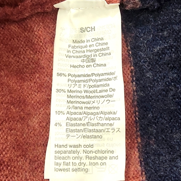 Madewell‎ Cardigan Womens Sz S Colorblock Oversized Alpaca Wool Blend - Picture 6 of 8